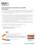 Uploading Speaker Presentations in CloudCME - Live Courses