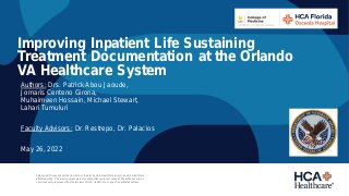 Improving Inpatient Life Sustaining Treatment Documentation at Orlando VA Healthcare System
