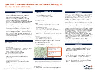 Spur Cell Hemolytic Anemia: An Uncommon Etiology of Anemia in Liver Cirrhosis
