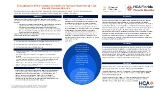 Evaluating the Effectiveness of a Delirium Protocol Order Set at HCA Florida Osceola Hospital