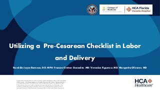 Utilizing a Pre-Cesarean Checklist in Labor and Delivery