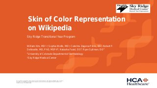 Skin of Color Representation on Wikipedia