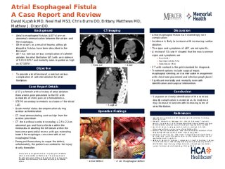 Atrial Esophageal Fistula: A Case Report and Review