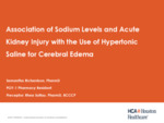 2026 In-Person Presentation: Association of Sodium Levels and Acute Kidney Injury with the Use of Hypertonic Saline for Cerebral Edema
