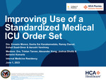 Improving Use of a Standardized Medical ICU Order Set