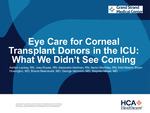 Eye Care for Corneal Transplant Donors in the ICU: What We Didn’t See Coming by Ashton Lackey, Joey Royea, Alexandra Hartman, Aaron Worthley, Abbi Mason, Bryan Howington, Bharat Meenavalli, George Helmrich, and Stephen M. Meyer