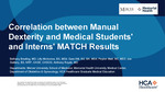 Correlation between Manual Dexterity and Medical Students' and Interns' MATCH Results